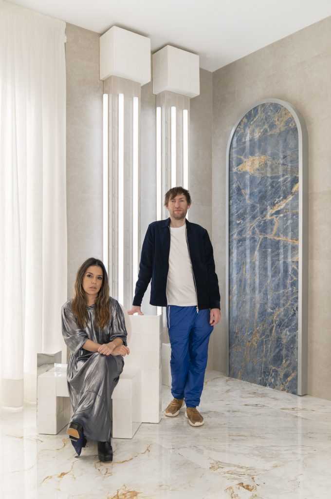 Ana Milena Hernández Palacios and Christophe Penasse of Masquespacio in their Concept Space for Roca Tiles at Casa Decor 2020