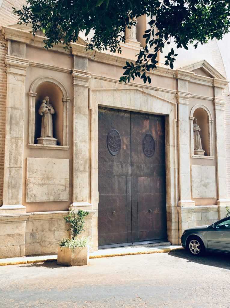 Exterior of Santa Maria Church in Oliva, Valencia, Spain