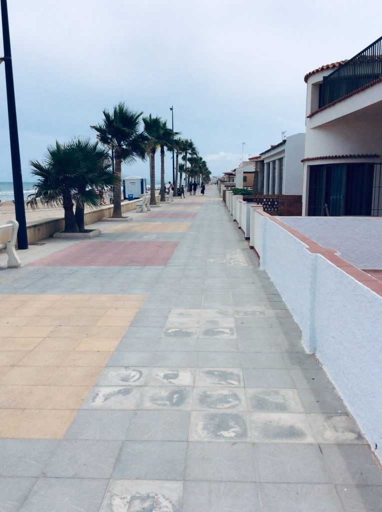 Along the beachfront in Miramar beach in Oliva, Spain