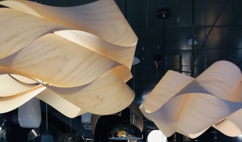 Swirl ceiling lights by LZF in Anos de Luz shop in Madrid