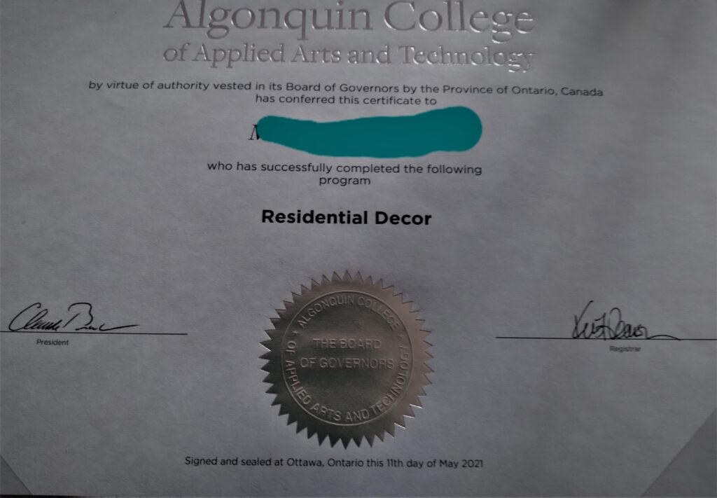 algonquin cetificate